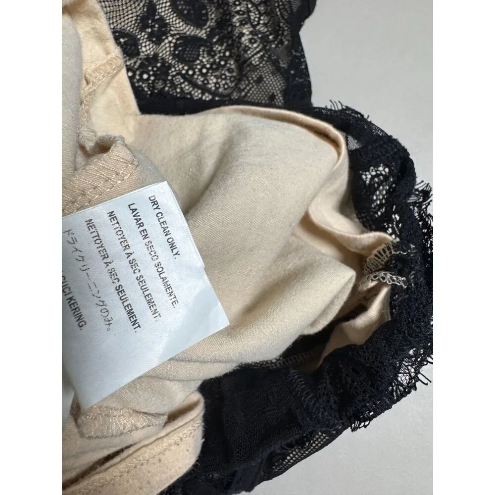 Bebe Black Lace Beige Mini Slip Dress Women size Small Coquette Sexy Fairy Grung - Picture 8 of 16